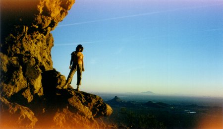 Susan in the desert sunset